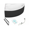 Elegancka wanna asymetryczna Bianka 150x95 cm z czarną obudową i powłoką antybakteryjną