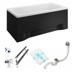 Elegancja i Komfort - Wanna Polimat Classic 170x75 z Czarną Obudową i Syfonem