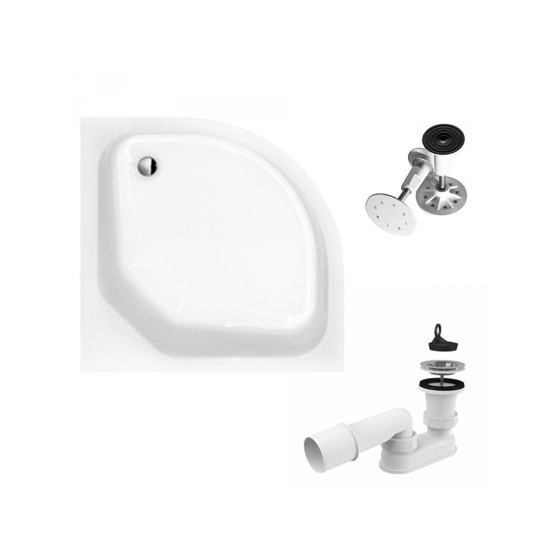 Efektowny Brodzik Akrylowy BESCO Diper II 90x90 z Syfonem Gratis