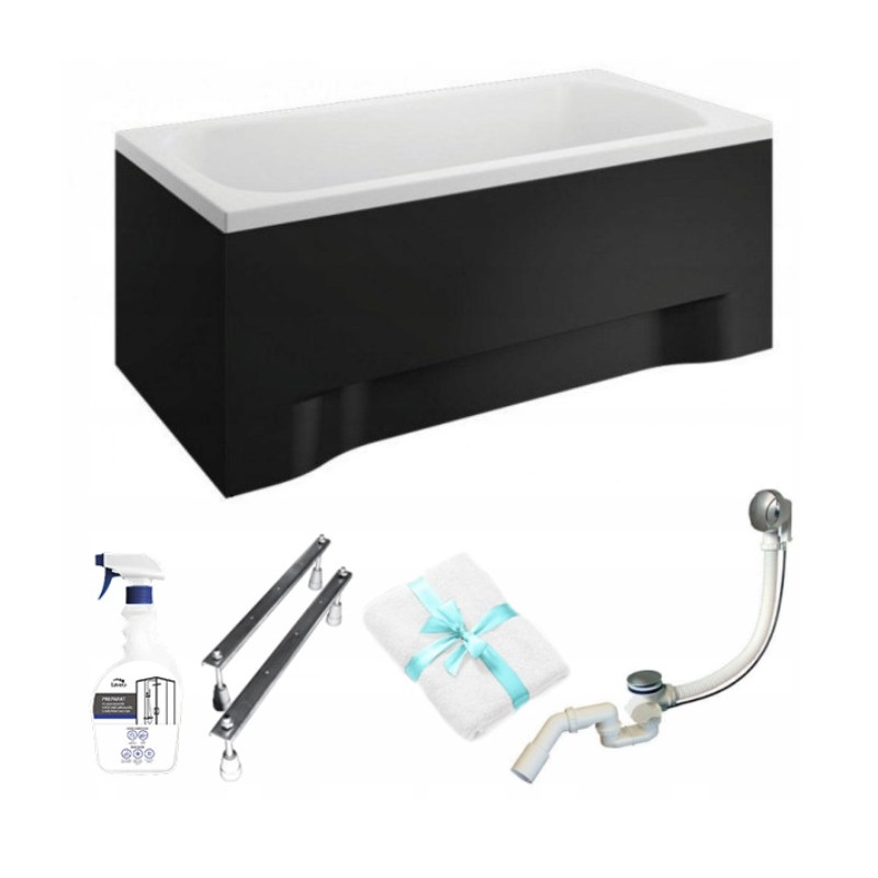 Elegancka Wanna Classic 170x70 z Czarną Obudową - Nowoczesny Styl i Funkcjonalność
