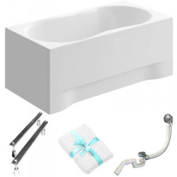 Elegancka Wanna Akrylowa Gracja 160x70 z Syfonem i Białą Obudową - Polimat Comfort Lux