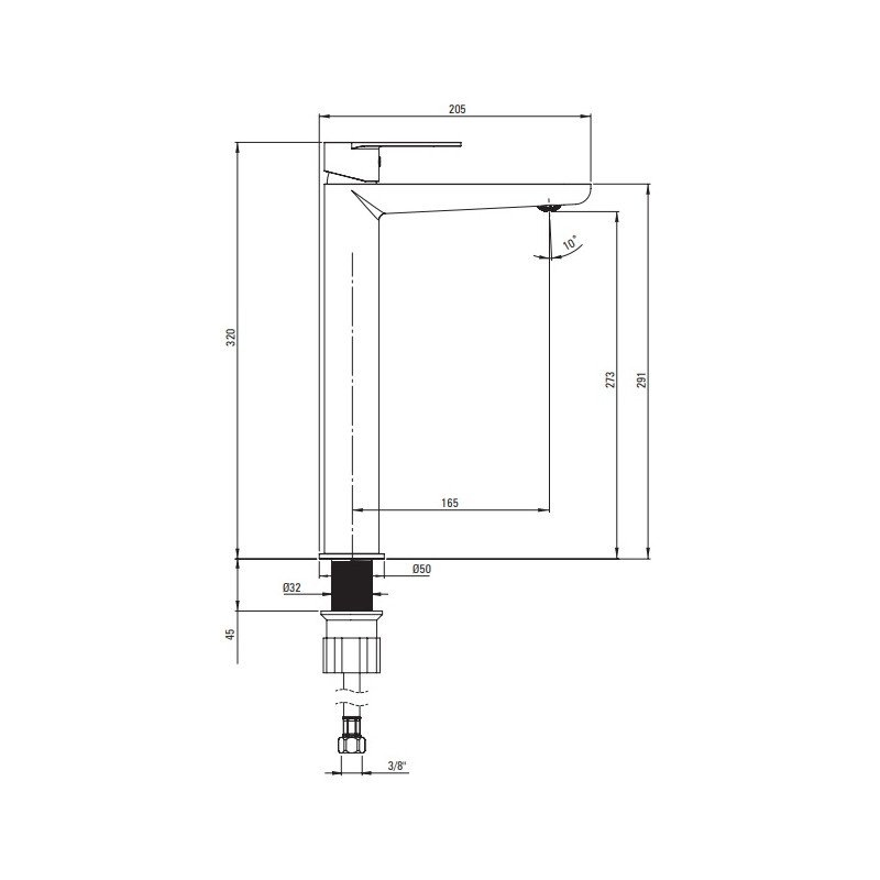 Deante Elegancka Wysoka Bateria Umywalkowa ECO 4.5 l/min - Oszczędność i Styl