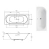 Elegancka Wanna AVITA SLIM 170L, Asymetryczna Prawa z Stelażem Slim W