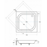 Brodzik Kwadratowy Besco Ares 90x90cm z Syfonem Gratis