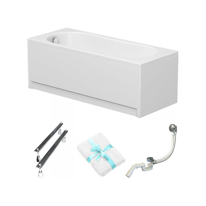 Luksusowa wanna Cersanit Nike 170x70 z obudową i syfonem - Komfort i styl w Twojej łazience!