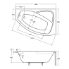 Luksusowa wanna asymetryczna RIMA 130 P z solidnym stelażem w zestawie