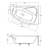 Asymetryczna Wanna RIMA 160 P - Kompletny Komfort z Stelażem Typ W