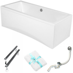 Cersanit Intro - Wanna Prostokątna Akrylowa 170x75 z Obudową, Syfonem i Nóżkami w Zestawie