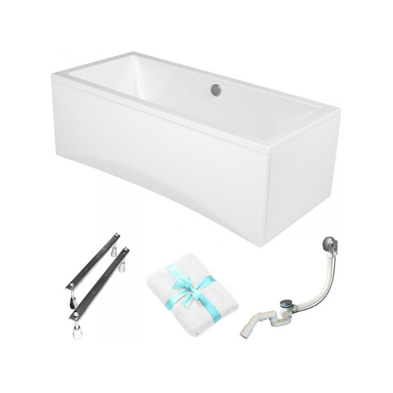 Cersanit Intro - Wanna Prostokątna Akrylowa 170x75 z Obudową, Syfonem i Nóżkami w Zestawie