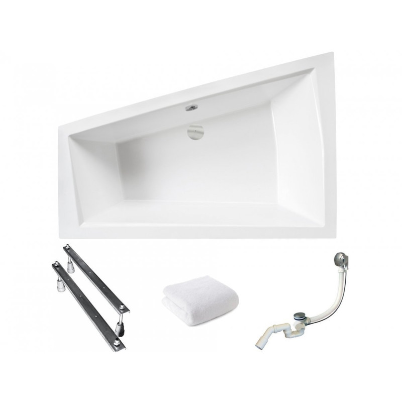Asymetryczna Wanna Lewa INTIMA DUO 180L ze Stelażem