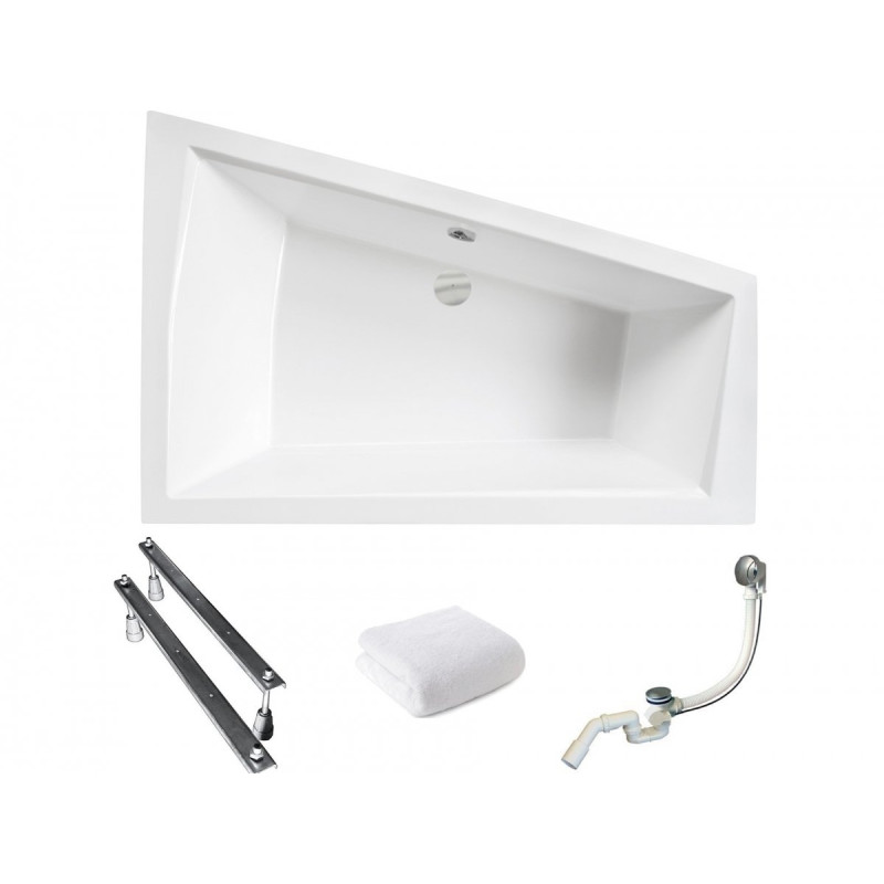 Asymetryczna wanna INTIMA DUO 180P - z prawym stelażem