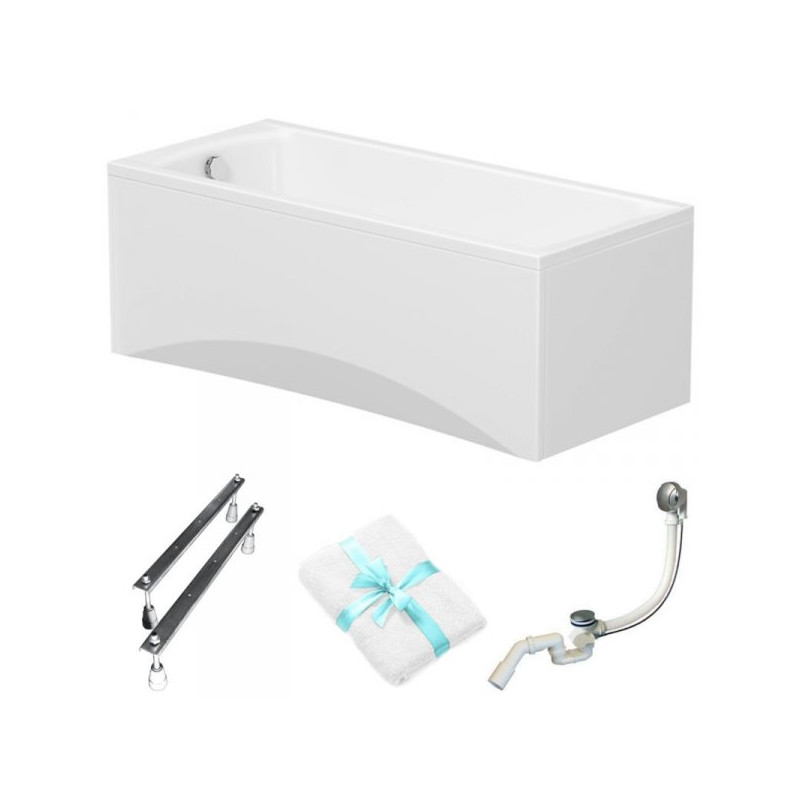 Ekskluzywna Wanna Akrylowa Cersanit Korat 180x80 z Elegancką Obudową i Gratisowym Ręcznikiem