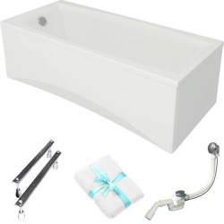 Cersanit Virgo Elegance 180x80: Stylowa wanna z kompletem montażowym i ręcznikiem