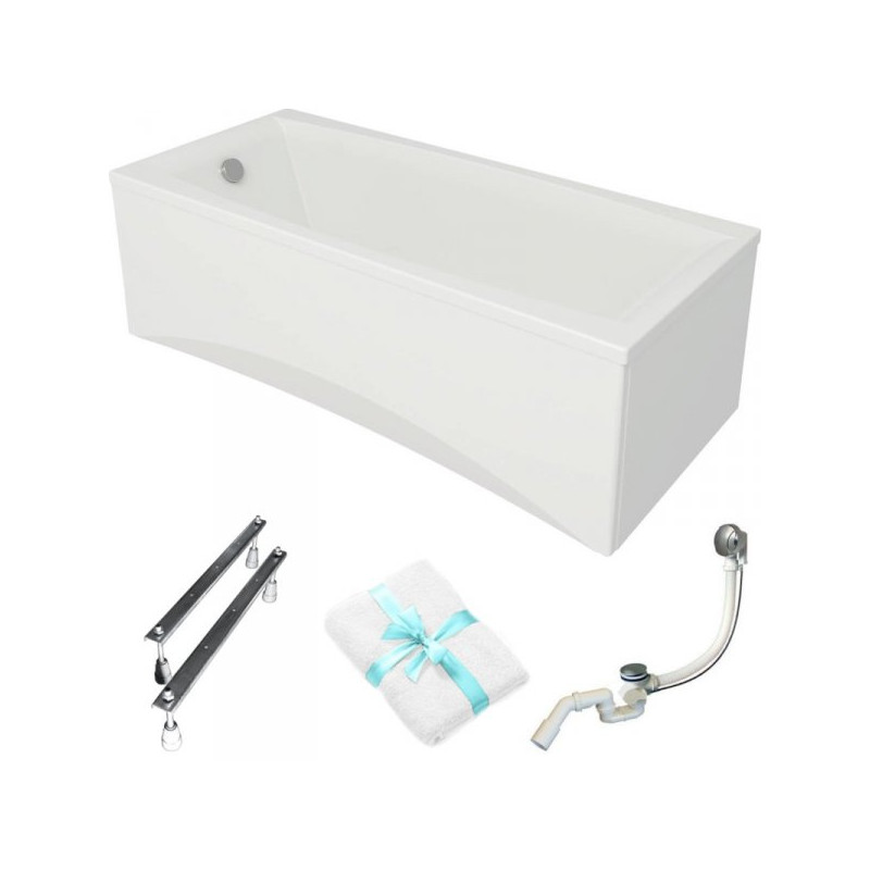 Cersanit Virgo Elegance 180x80: Stylowa wanna z kompletem montażowym i ręcznikiem