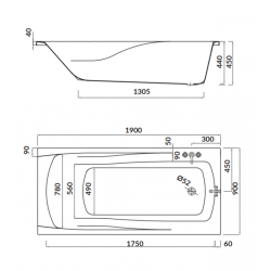 Wanna Zen Cersanit 190x90 cm - Komfort, Styl i Relaks z Akrylu + Gratis Ręcznik