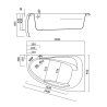 Luksusowa wanna asymetryczna Cersanit Joanna 150x95 prawa z akcesoriami i ręcznikiem gratis