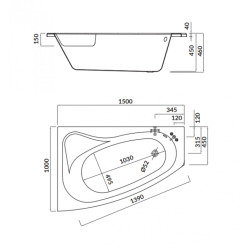 Cersanit SICILIA LEWA 150x100: Asymetryczny komfort w białym stylu z gratisowym ręcznikiem