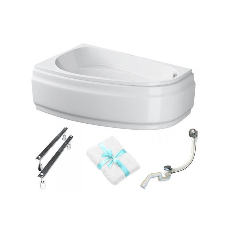 Komfortowa Wanna Leroy Cersanit Joanna LEWA 160x95 z Akrylową Obudową i Gratisowym Ręcznikiem