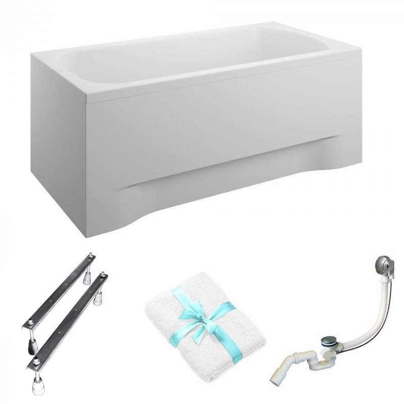 Elegancka Wanna Akrylowa Classic 120x70 cm z Białą Obudową - Odporność i Styl