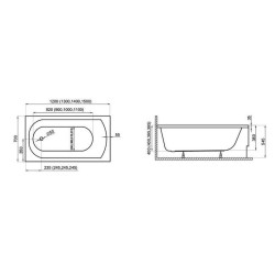 Elegancka Wanna Akrylowa Classic 120x70 cm z Białą Obudową - Odporność i Styl