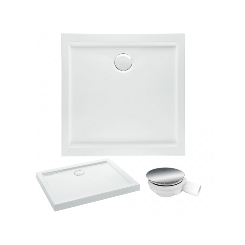 GOLIAT 90x90 - Kwadratowy Brodzik Akrylowy Polimat z Syfonem Gratis