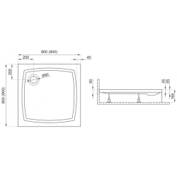 Luksusowy Brodzik Kwadratowy 90x90 PATIO Polimat - Elegancja i Komfort Twojej Łazienki!