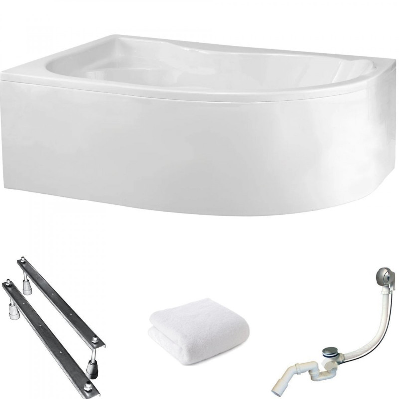 Luksusowa Wanna Narożna DORA 170x110 Lewa z Obudową i Syfonem - Komfort i Styl od Polimat