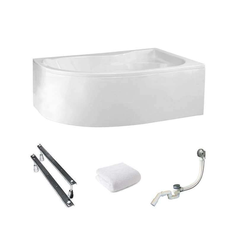 Polimat Dora 170! Elegancka wanna asymetryczna narożna z syfonem i obudową, idealna do relaksu!