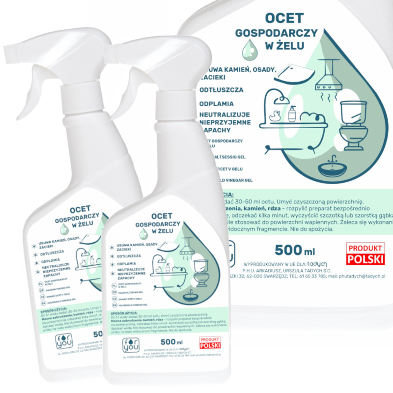 Żelowy Ocet Czyszczący 14% - Naturalna Siła do Twojej Kuchni i Łazienki!