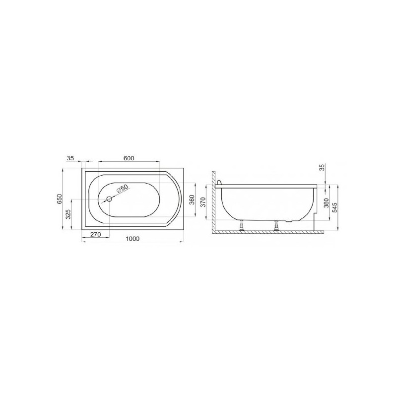 Komfort Compact: Mini Wanna 100x65 cm dla Każdej Łazienki