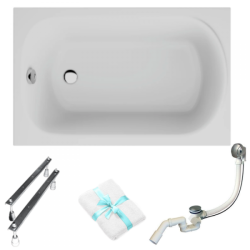 Mini Wanna Akrylowa 110x70 z Chromowanym Syfonem