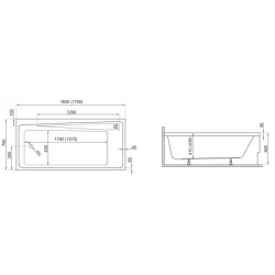 Stylowa Wanna Elza 170x75 - Funkcjonalny Design Uniwersalny Biało-Czarny Komplet 5w1