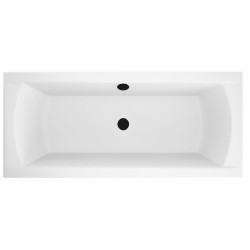 Relaksacyjna Wanna Akrylowa INES Black 170x75 cm z Syfonem i Czarną Obudową