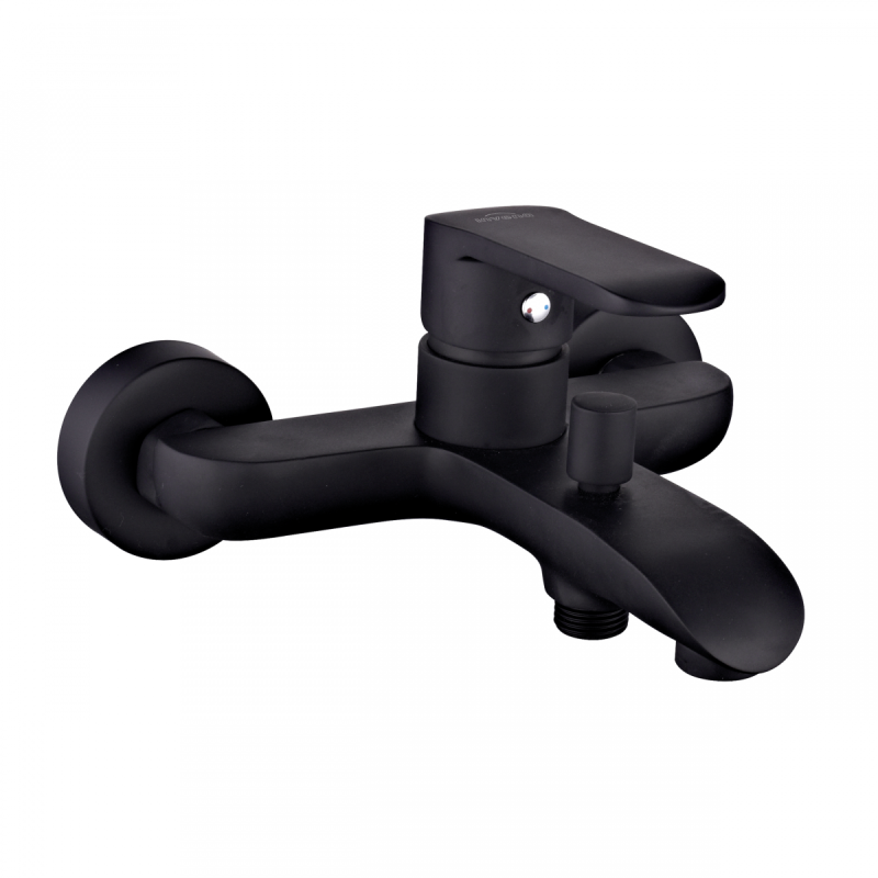 Relaksacyjna Wanna Akrylowa INES Black 170x75 cm z Syfonem i Czarną Obudową