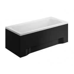 Relaksacyjna Wanna Akrylowa INES Black 170x75 cm z Syfonem i Czarną Obudową