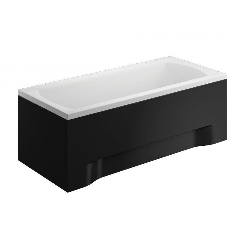 Relaksacyjna Wanna Akrylowa INES Black 170x75 cm z Syfonem i Czarną Obudową