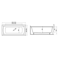 Polimat Ines wanna 170x75 z syfonem