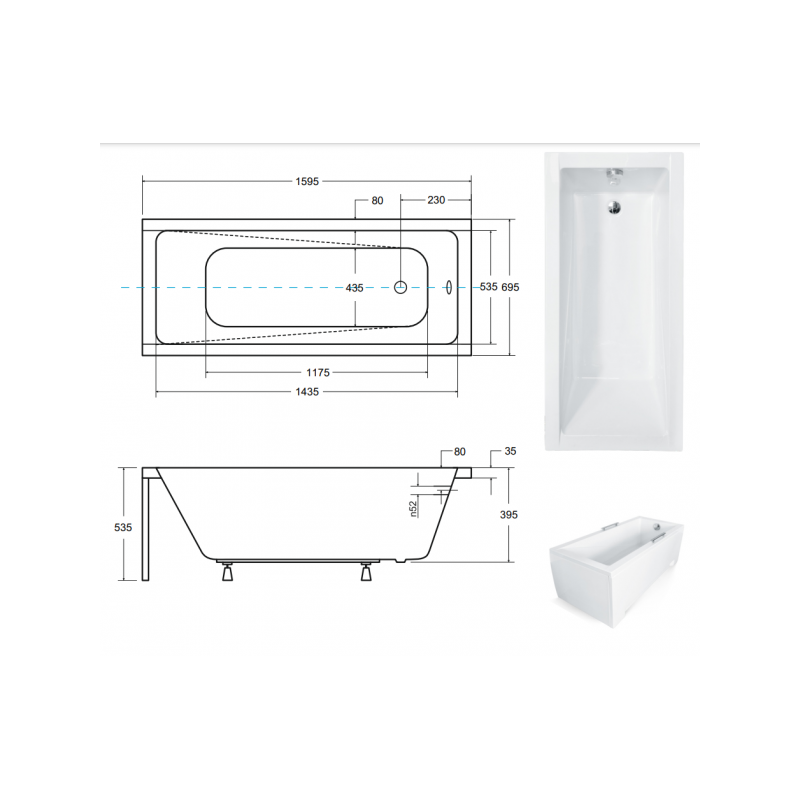 Ekskluzywna Wanna Akrylowa Besco Modern 160x70 z Pokryciem Antybakteryjnym i Zestawem 6w1
