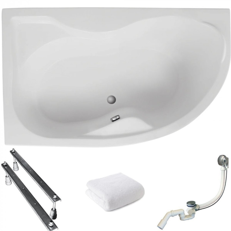 Polimat Dora 170x110 Lewa: Luksusowa wanna narożna z antybakteryjną powłoką, syfon w zestawie!