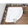 Polimat Symetria 140x140 - Elegancka Wanna Narożna z Chromowanymi Nogami i Syfonem