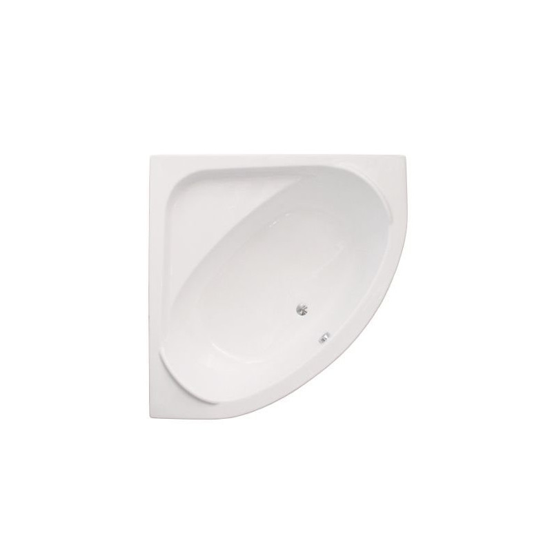 Polimat Symetria 140x140 - Elegancka Wanna Narożna z Chromowanymi Nogami i Syfonem