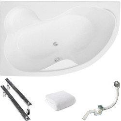 Elegancka Wanna Lewa MEGA 160x105 z Syfonem - Komfort i Styl dla Twojej Łazienki!