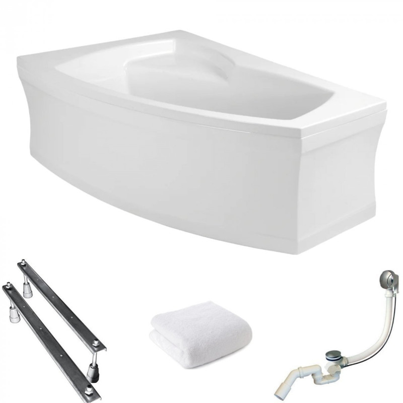 Polimat Frida Lewa 160x105 - Stylowa Wanna Narożna z Komfortowym Profilowaniem