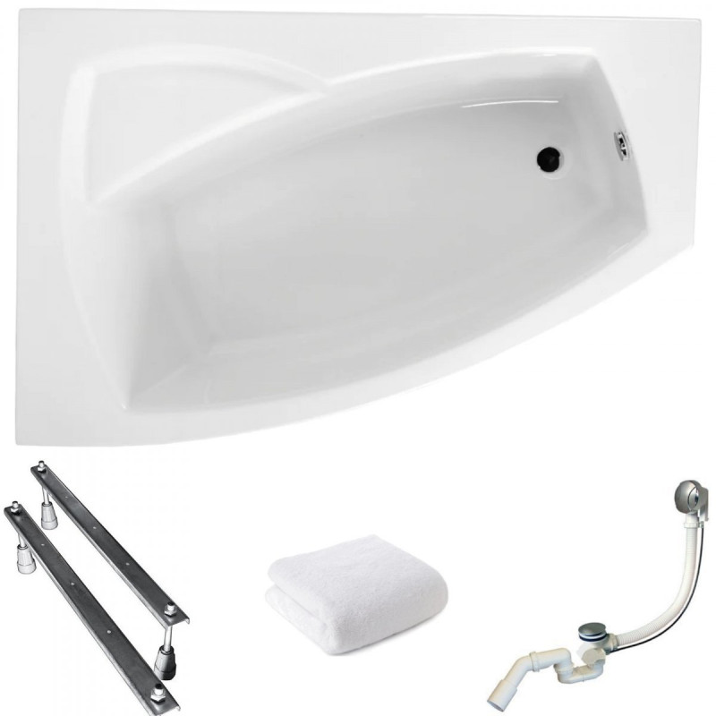 Polimat Frida: Asymetryczna Wanna Lewa 160x105 - Luksusowa Kąpiel Pełna Wygody i Stylu