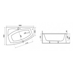 Relaksacyjna wanna narożna Polimat Frida 160x105 - biały design, komfort i funkcjonalność!