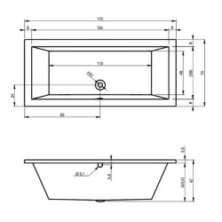Luksusowa Wanny Akrylowa RIHO LUSSO 170x75 - Elegancja i Komfort do Twojej Łazienki