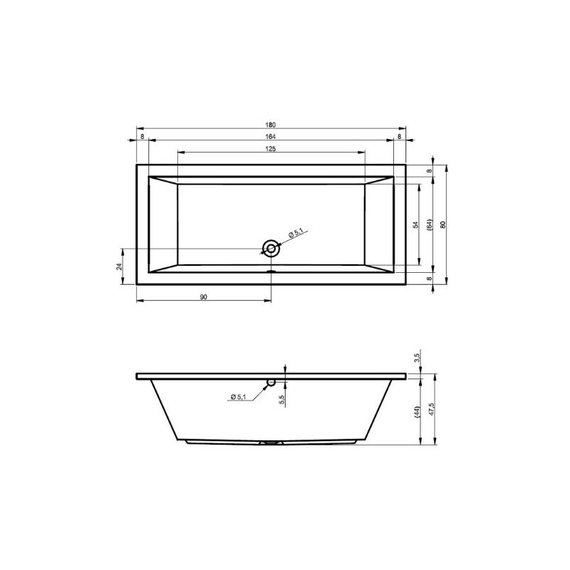 Elegancka Wanna RIHO LUSSO 180x80 – Styl i Komfort w Twojej Łazience!
