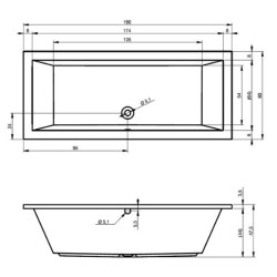 Ekskluzywna Wanna Prostokątna RIHO LUSSO 190x80 - Komfort i Styl w Twojej Łazience