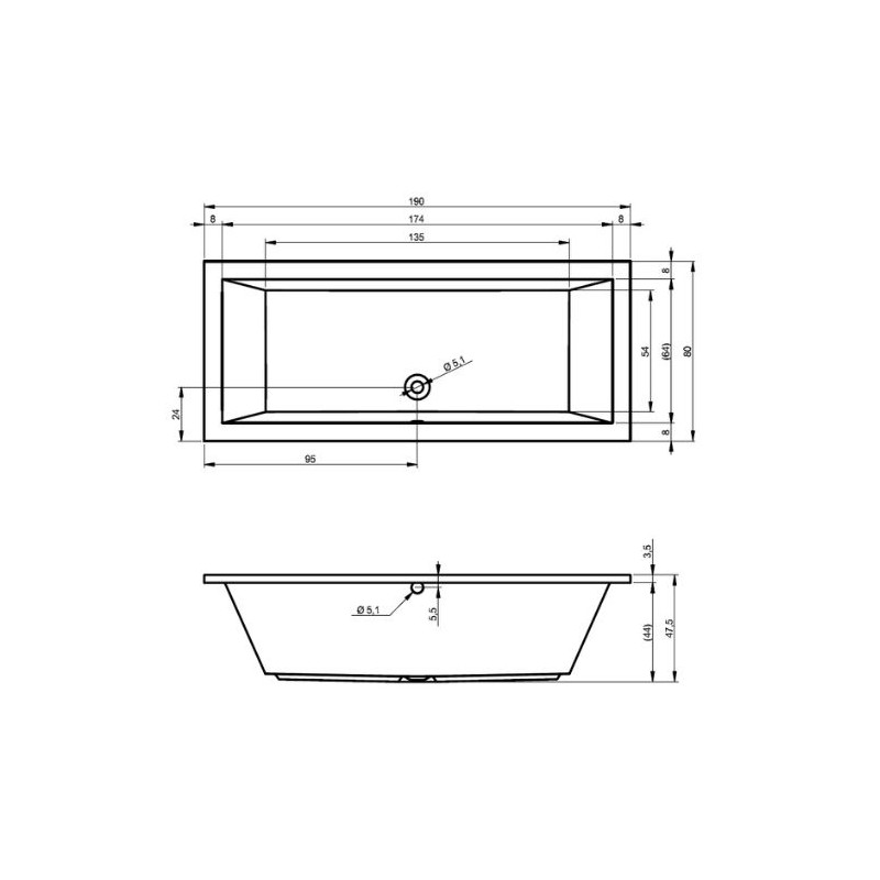Ekskluzywna Wanna Prostokątna RIHO LUSSO 190x80 - Komfort i Styl w Twojej Łazience