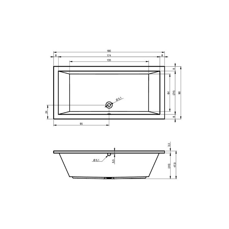 Elegancka Wanna Akrylowa Riho Lusso 190x90 - Biała Klasyka Twojej Łazienki